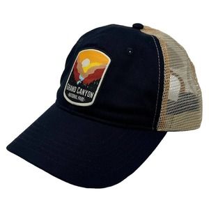 Grand Canyon National Park Men's Vintage Stitch Patch Trucker Hat Cap in Navy